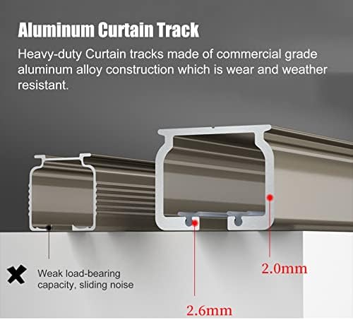 Heavy Duty 36ft Ceiling Mount Curtain Track - Waterproof Outdoor Curtain Rod for Gazebo & Porch - Easy Install Straight Rail for Outdoor Privacy & Shade Solutions