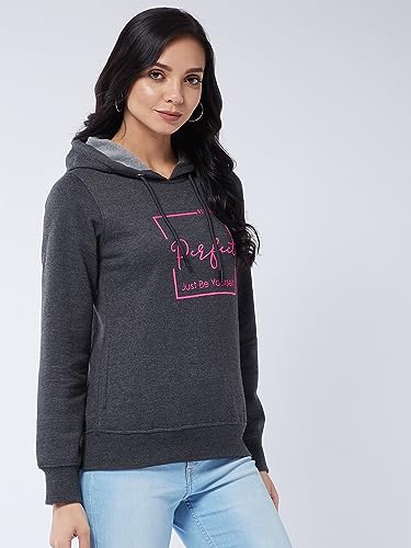 Image of Modeve Women Printed Hooded Sweatshirt for Winter