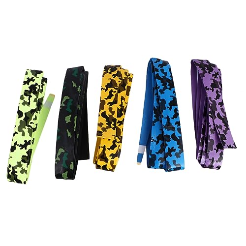 ifundom 5 Pcs Badminton Racket Glue Racket Grip Camo Tape Fishing Rod Grip Tape Badminton Grip Tape Tennis Grip Sweat Overgrips Racket Grip Racquet Over Sweat-absortion Belt