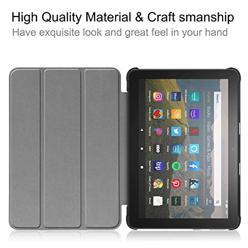 Fire HD 8 & 8 Plus Tablet Case(12/10th Gen, 2024/22/20 Release), Smart Trifold Stand With Soft TPU Back Case, Auto Sleep/Wake(Black) - Image 5