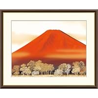Amazon.co.jp: JHA 絵画 インテリア 額入り 額絵 日本画 山水画 富士