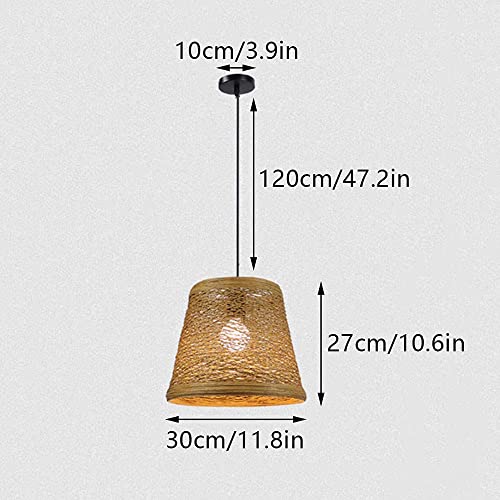 Lámpara colgante E27 de cuerda tejida a mano estilo japonés con cable ajustable 6