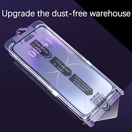 Automatic Dust Removal Type High Definition Screen Protector Compatible With Iphone 12/12Pro 6.1 Inch, 2 Pack Full Coverage Tempered Glass Film, [2023 Dust-Free Install] 9H Hardness, Bubble Free (Hd Tempered Film) #TOP3
