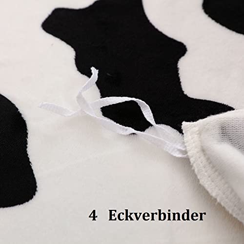 Lanqinglv Winter Flanell Bettwäsche 200x200cm Plüsch Fleece Flauschig Warme Schwarz Weiß Kuhmuster Winterbettwäsche Kinder Bettbezug mit Reißverschluss und 2 Kissenbezug 80x80cm - Image 7