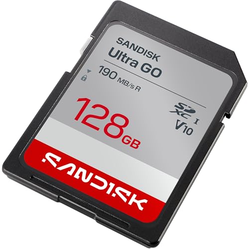 Image of SANDISK 128GB Ultra Go SD Card UHS-I, Up to 190MB /s Read Speed, Full HD Video Recording, Memory Card for DSLR and Mirrorless Camera, 10-Year Warranty