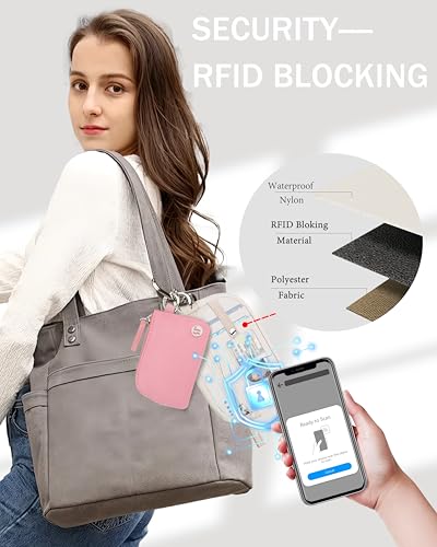 Image of Wallet Wristlet for Women, RFID Wallet Keychain with Dual Pocket | Nylon Wristlet Wallet with Coin Purse, ID Window, Card Holder and Small Wallet Design