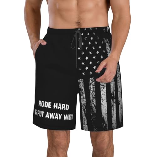 Mens Rode Hard & Put Away Wet Swim Trunks Hawaiian Beach Quick Dry Board Shorts Breathable Suits2