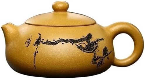 Enamel Coffee Pot Large Teapot, Ceramic Pot 190ML Small Capacity Real Handmade Tea Pot Teapot Birds Pattern Ball Hole Filter Tea Pot Loose Tea Teapot Tea Pot