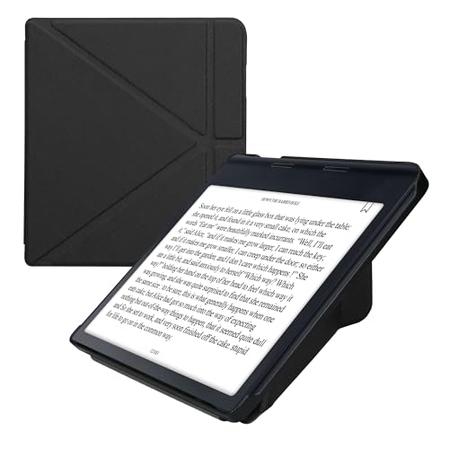 kwmobile Origami Case Compatible with Kobo Sage Case - Slim PU Leather Cover with Stand - Black