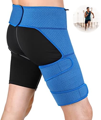 Stojak na pachwinę Kompresja Hip Brace Udo Rękaw Regulowana ulga bólu na biodro, Ingle, Czworokątny, Hamesting Fit Udo Wsparcie dla mężczyzn Kobiety