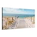 murando - Leinwand Bilder Strand und Meer 150x50 cm Vlies Leinwandbild 1 tlg Kunstdruck Wandbilder Groß XXL Wohnzimmer Wanddekoration Wand Bild Panoramabild - Landschaft Natur Himmel Wolken Sand