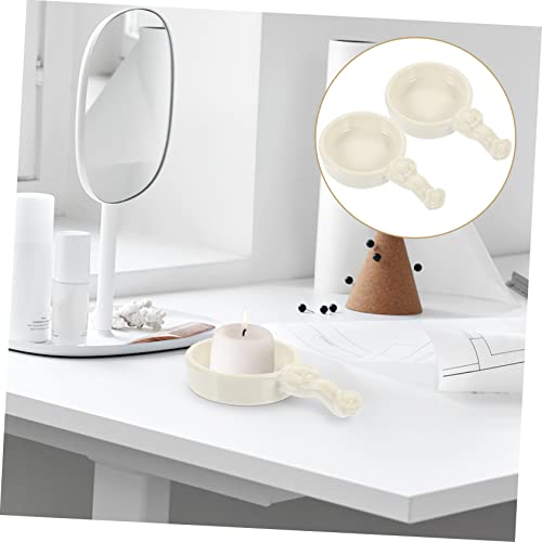 Cabilock 10 Pcs Trays Decorations Holders Incense Desktop Light Accessories Aroma Ceramic Wax Pillar Spoons Candles With Diffuser White Aromatherapy Melt Furnace Gift Handles Spoon #TOP4