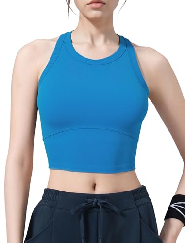 Soutien-gorge de sport à col haut femme brassière yoga rembourrée longline