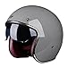 Jethelm Rollerhelm Sturzhelm Erwachsener Open Face Helmet Scooter Moped Mofa Helm Mit Sonnenblende Für Damen Herren Retro Vintage Pilot Biker Offenes Helmet DOT/ECE Genehmigt,Grau,M
