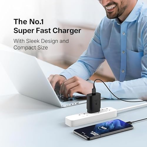 Image of 25W PD Charger for Samsungg Galaxy Tab A9+ Charger Original Travel Adapter Like Type-C Port Super-Fast Charging Charger S /A /M /F Series with 1M Type C to Type C USB Cable (LB1, Black)