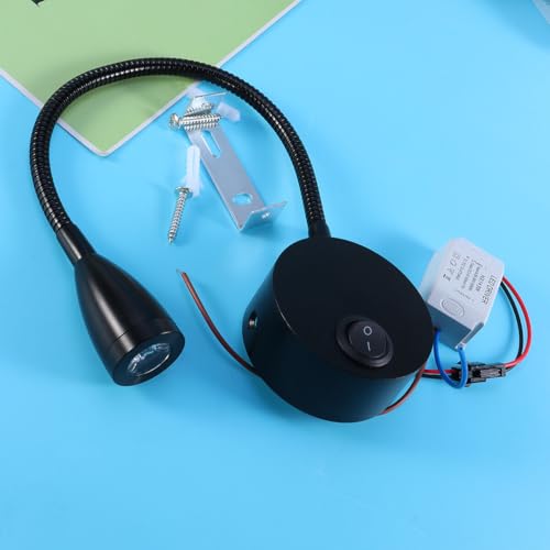 Lámpara de pared de aluminio Outanaya negra con foco flexible LED de 3w resistente para interiores 7