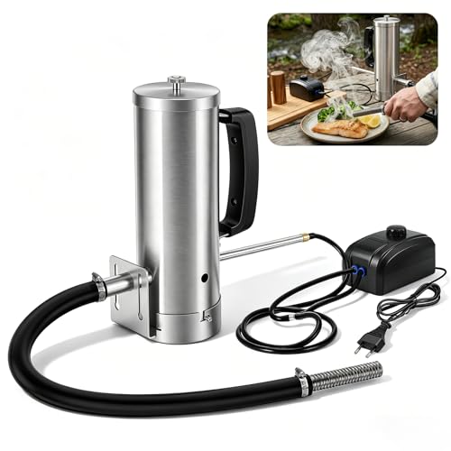 Kaltrauchgenerator für Räucherofen aus 304 Edelstahl Tragbarer elektrischer Räucherofen und Rauchgenerator für BBQ Fleisch & Lebensmittel mit Luftpumpe für 5-10 Stunden Rauch Verstärkte Rohrleitung