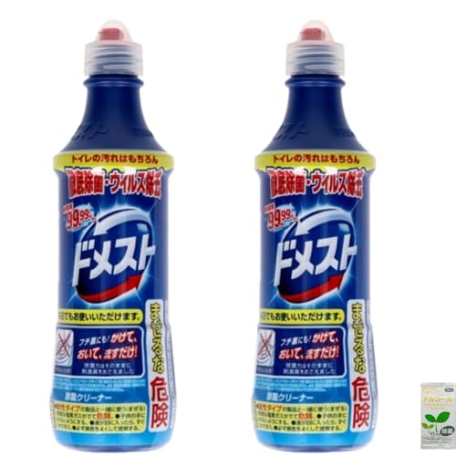 【セット品】ドメスト 住居用洗剤 500ml×2本+除菌ウェットティッシュ 強力洗浄 衛生管理 家庭用 トイレ 台所 排水口 清掃用品 家庭・オフィス向け 日常ケア