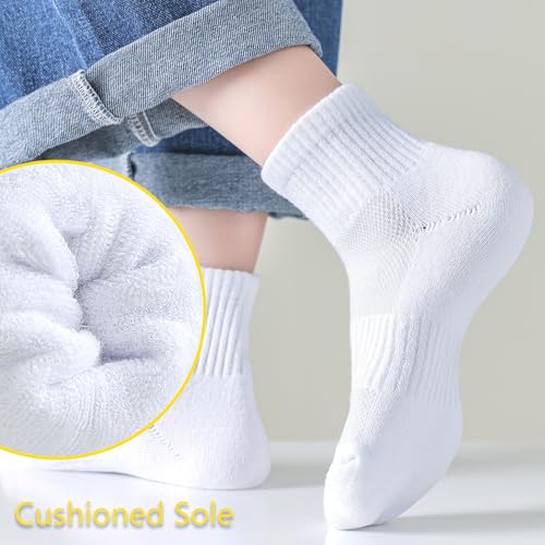 LO SHOKIM Ankle Socks - Women & Men Cushioned Running & Work Sports Socks (Cotton Breathable) - 6 Pairs (4-10 Youth)4