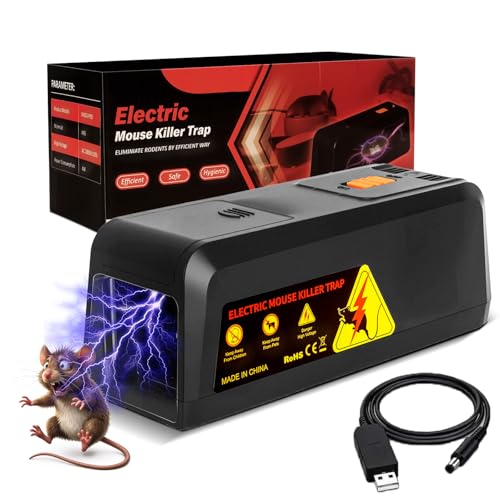 Elektrische Rattenfalle Mausefalle Elektrisch Upgrade Eine Hochspannung Von 2800 V Tötet Mäuse Sofort Und Schmerzlos Großes Einlassdesign Wiederverwendbar & Hygienisch Rattenfalle Elektrisch