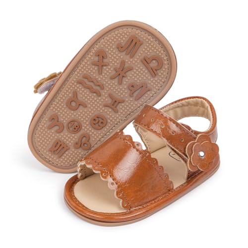 Image of Babelvit Infant Baby Girl Boy Sandals Comfort Premium Summer Outdoor Casual Beach Shoes with Flower Bowknot Anti Slip Rubber Sole Newborn Toddler Prewalker First Walking Shoes