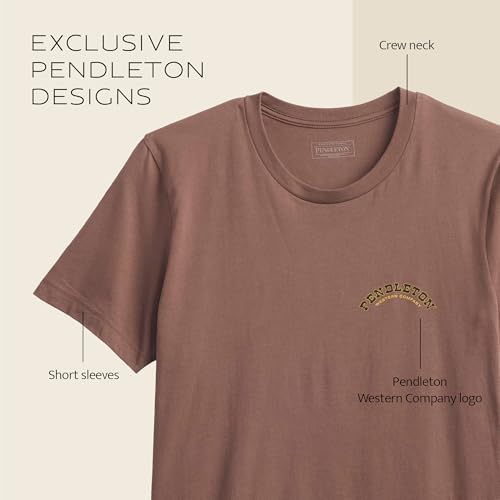 Image of Pendleton Men's Graphic T-Shirt, 100% Cotton Short Sleeve Tee, Soft Water-Based Print Casual Shirt, Crew Neck