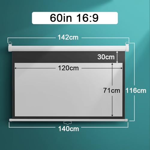 Pantalla Retráctil de Proyector 60in 16:9 con Bloqueo Automático miniatura 7
