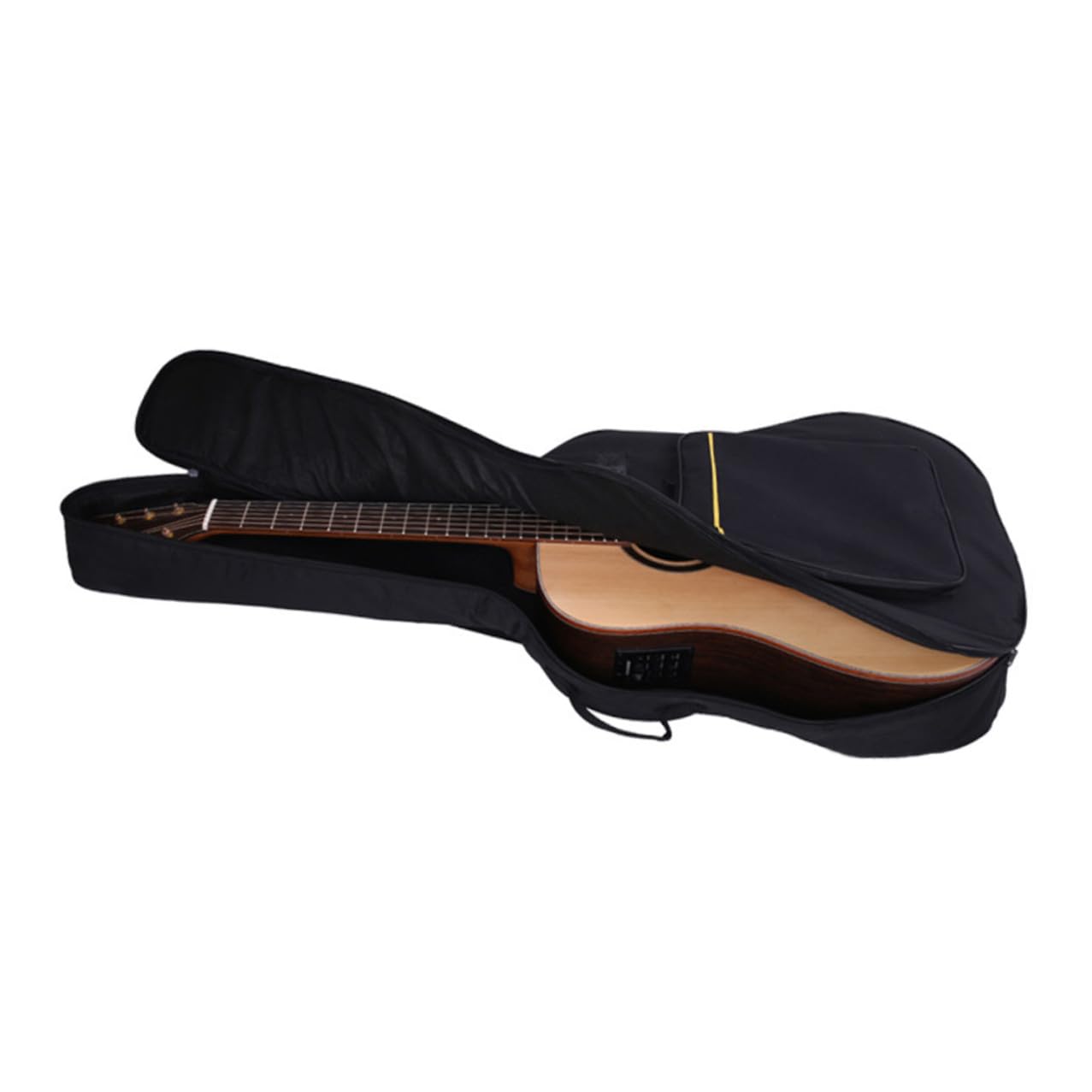 Borsa per Chitarra Acustica 41 Pollici, Custodia Imbottita | Tessuto Oxford Nero, Tracolla Inclusa, Stile Zaino Classico Tasche Frontali
