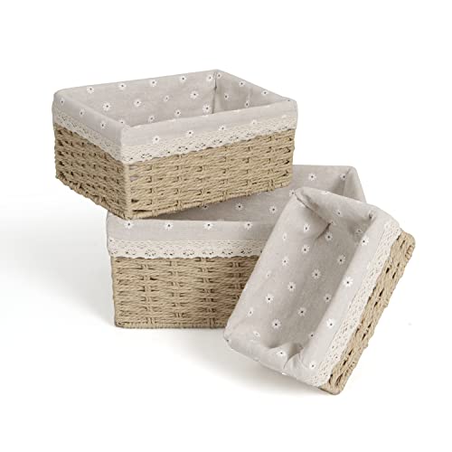 HOKIPO Eco-Friendly Handwoven Paper Weave Wicker Oval Basket For ...