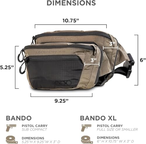 Image of Eberlestock Bando Bag - Tactical Men's Fanny Pack w /Adjustable Waist Belt, Zippered Pockets, Compact Lightweight Belt Bag