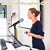 2 Pack Universal Microphone Holder 180° Adjustable Microphone Clip Attachment Large Handhold Mic Stand with 5/8" to 3/8" Mic Copper Screw Adapter for Wired Wireless Mic Clamp #5