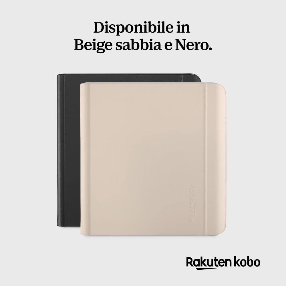 Custodia Notebook SleepCover per Kobo Libra Colour – Nero | Tecnologia Standby/Risveglio | Supporto integrato con 2 orientamenti | Pelle sintetica | Compatibile con eReader