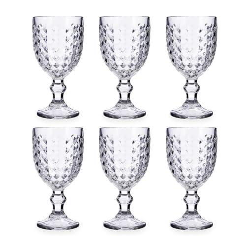 Quid Diamond Urban Caja 6 Copas Vidrio Relieve 34cl Transparente