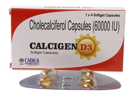 CADILA Calcigen D3 (Vitamin D3 - Cholecalciferol) 60000 IU - Pack...