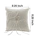 AmaJOY Satin and Lace Wedding Ring Pillow Cushion Embroider Flower with Bow , 8 Inch (21cmx 21cm) Ring Bearer for Beach Wedding, Wedding Ceremony