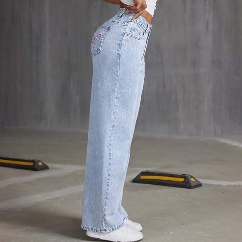Jean extensible confortable pour adolescente coupe haute et jambe large - 5