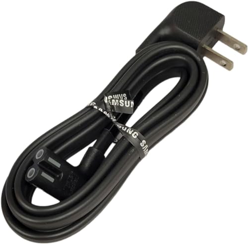 OEM 3903-001117 Rt-ANG 2-Prong 5ft TV Power Cord 90 Degree Ends Both Sides Compatible with Samsung Smart-TV LCD LED UHD QLED 4K HDR TV Model TU7000 - Thumbnail 2