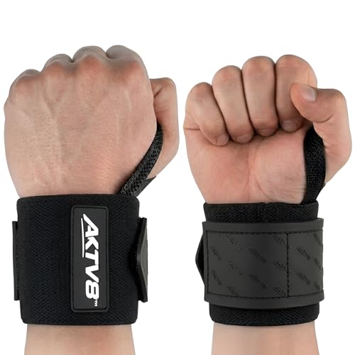 AKTV8 Wrist Wraps for Weightlifting, 18"&24" Heavy Duty Stiff Wrist Support