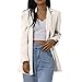 Blazer à manches longues décontracté ouvert sur le devant pour femme - Grande taille, blanc, XXXL
