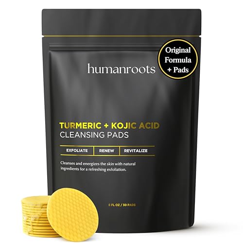 turmeric kojic acid cleansing pads - turmeric face scrub pads with vitamin c 30 pads kojic acid and turmeric cleansing pads for exfoliation - made with vitamin b5