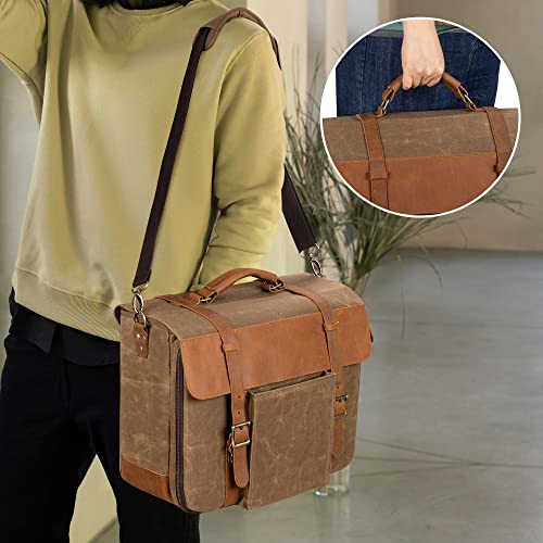 LoDrid Bolsa de bartender portátil para kits de bares, estojo vintage de couro genuíno encerado com