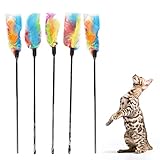 Katzenspielzeug,Interaktives Katzenspielzeug,Spielzeug Katze,Katzenspielzeug Federn,Teaser Spielzeug,Katzen Federspielzeug,Feder Spielzeug Katze,für Kätzchen und Katzen