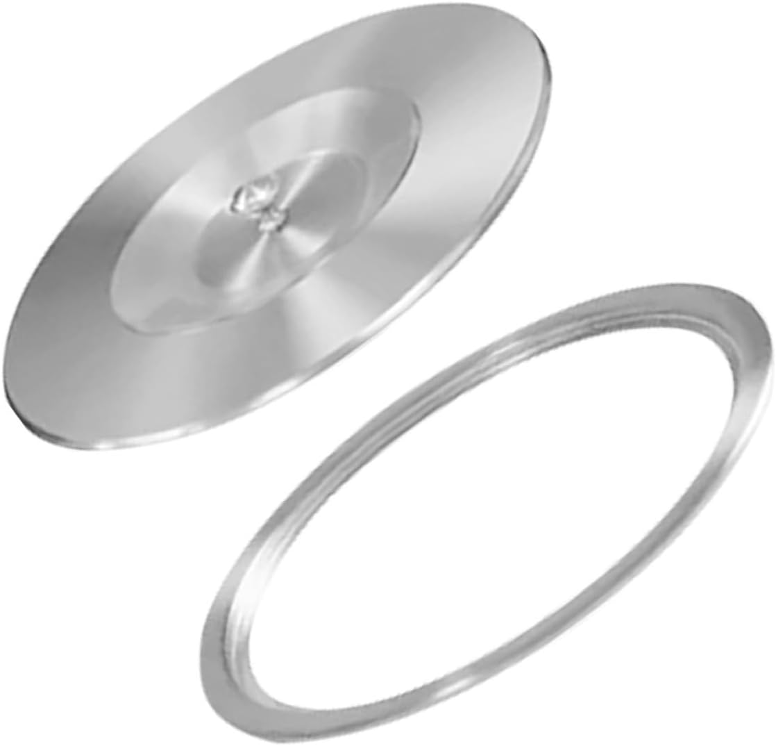 minkissy Stainless Steel Recessed Trash Bin Cover with Handle, Countertop Garbage Can Lid for Kitchen Waste and Recycling, 304 Sturdy Recycle Can Grommet Flap Lid for Built-in Trash