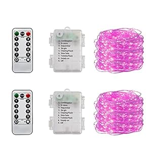 LED Fairy Light Waterdicht 5m 50 LED’s Cooper Draad String Lamp Decor (geen batterij) 2pcs Pink String Light