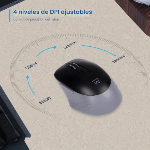 Miniatura 7 de Mouse Wireless 2.4GHz con Tasti Silenziosi e Adattatore USB-C – EW3204
