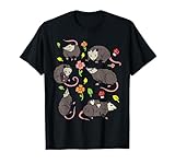Opossum Poses Flowers Mushroom Cute Possum Women Girls Kids T-Shirt