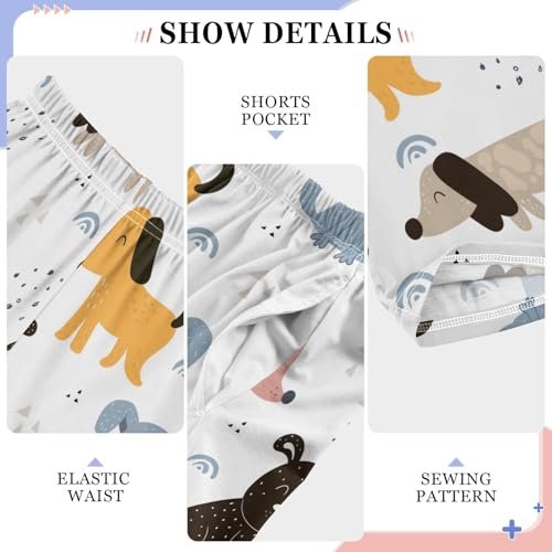 Boys' Pants Cartoon Dogs Puppy Long Bottoms Jogger Pants Elastic Waist Trousers with Pockets S-XL4