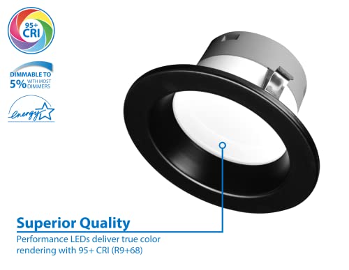 Image of DLR4(v6) 4-inch Black Selectable Recessed LED Downlight (DLR4607120SBK)