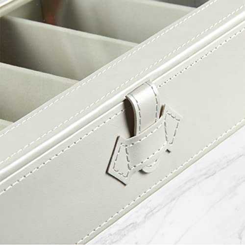 Yapishi Sunglasses Case For Multiple Glasses Organizer Leather White, Transparent Rectangular 7 Eyeglasses Display Storage Box Caddy For Home Bedroom Nightstand Beside Table Business Trip Gift #TOP5