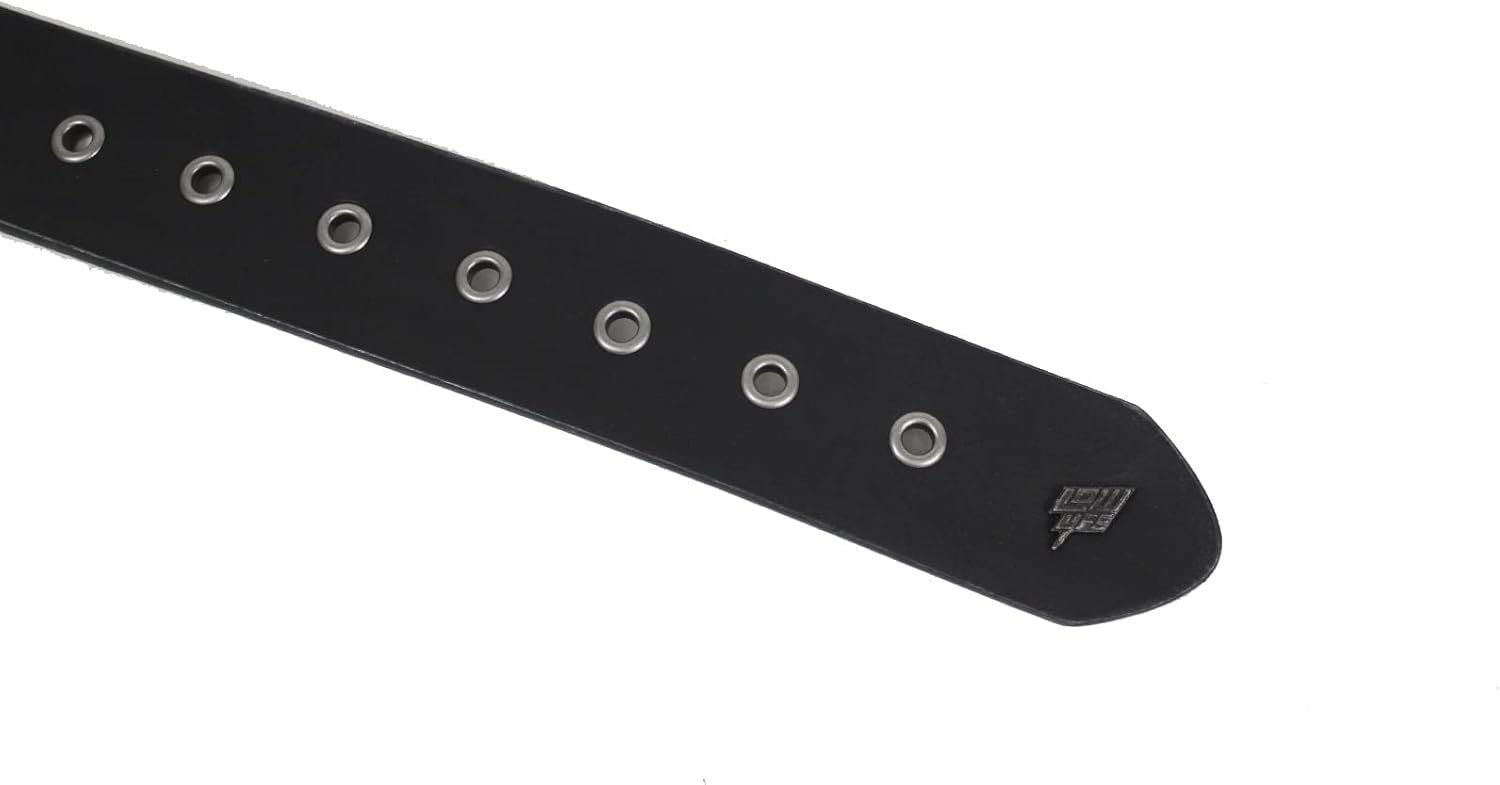 Lowlife of London Belts Shrink 5 Row Pyramid Leather Belt, Studded Punk Goth Rock Pyramid Belt for Men and Women